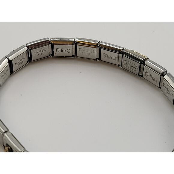 Italian Stainless Steel Charm Link Bracelet Mix Brand Custom Stretch 1990s - Picture 12 of 12